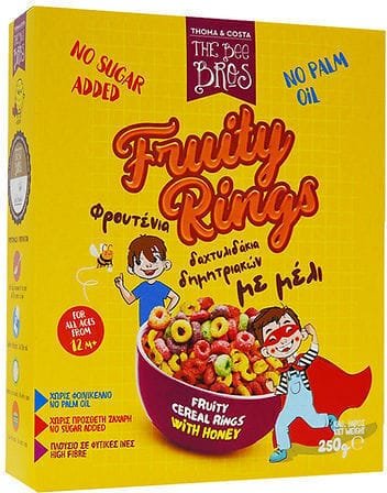 The Bee Bros Δημητριακά Fruity Rings με Μέλι (Χωρίς Προσθήκη Ζάχαρης) 250gr
